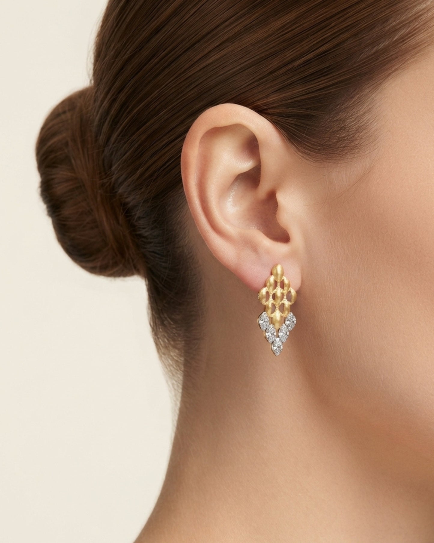 Aretes Geométricos Mosaic Bicolor