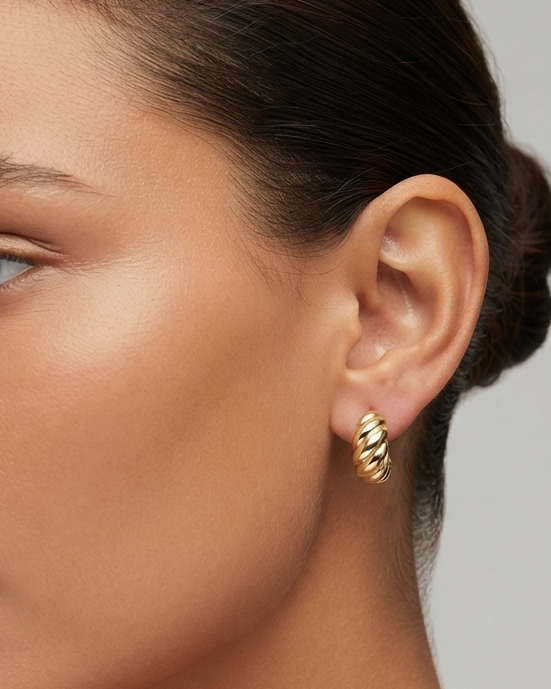 Aretes Dorados Trenzados