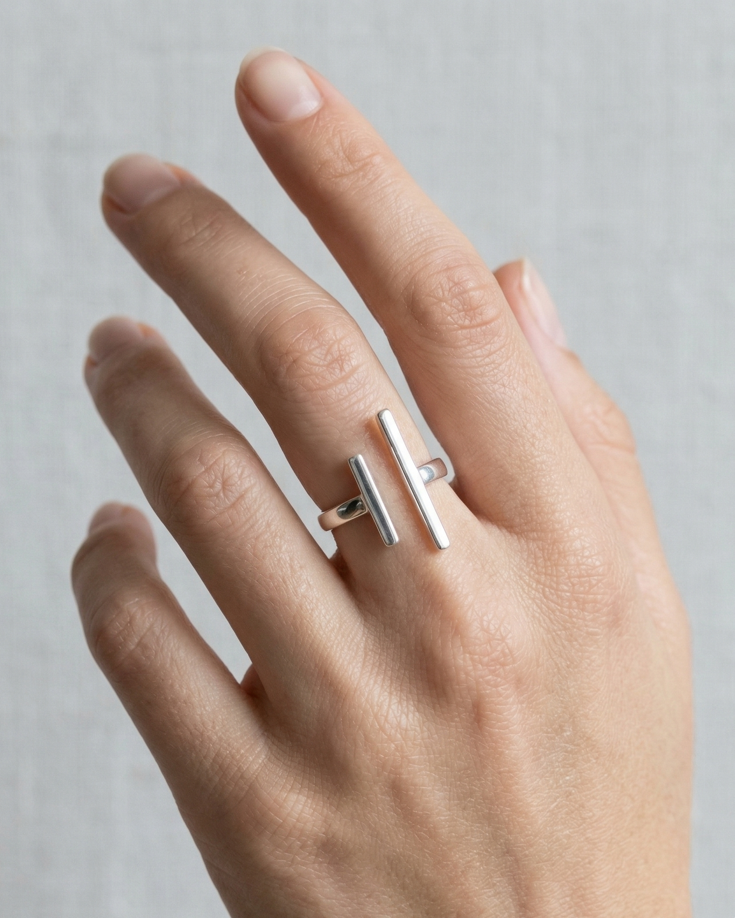 Anillo ajustable color plateado