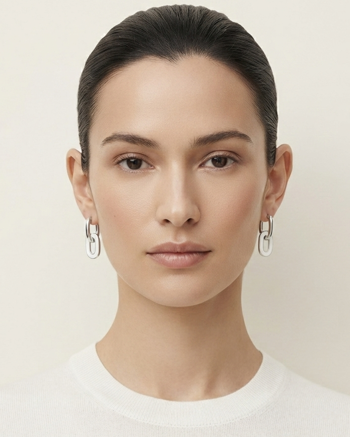Aretes Colgantes de Eslabones Rectangulares