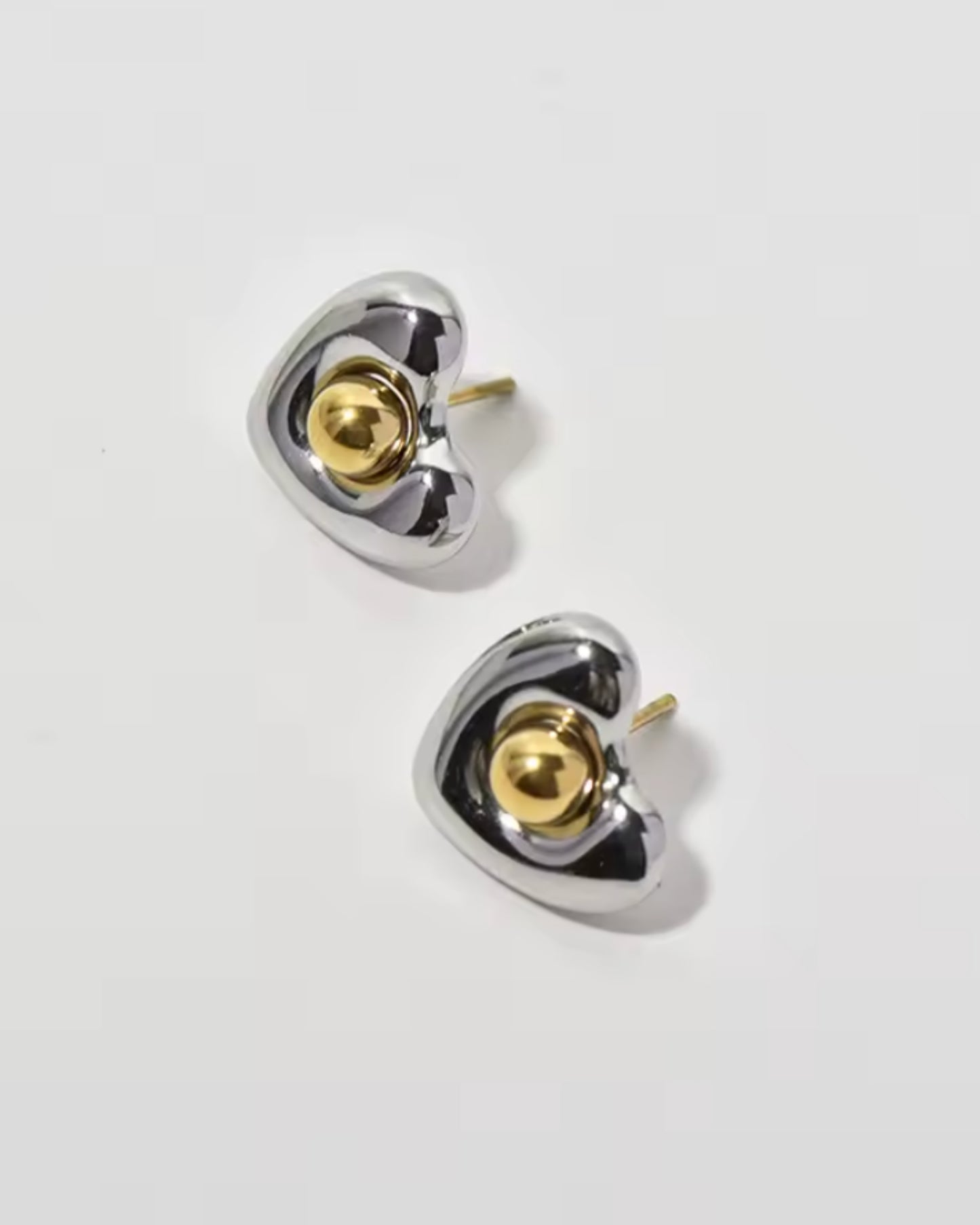 Aretes de Corazón Bicolor