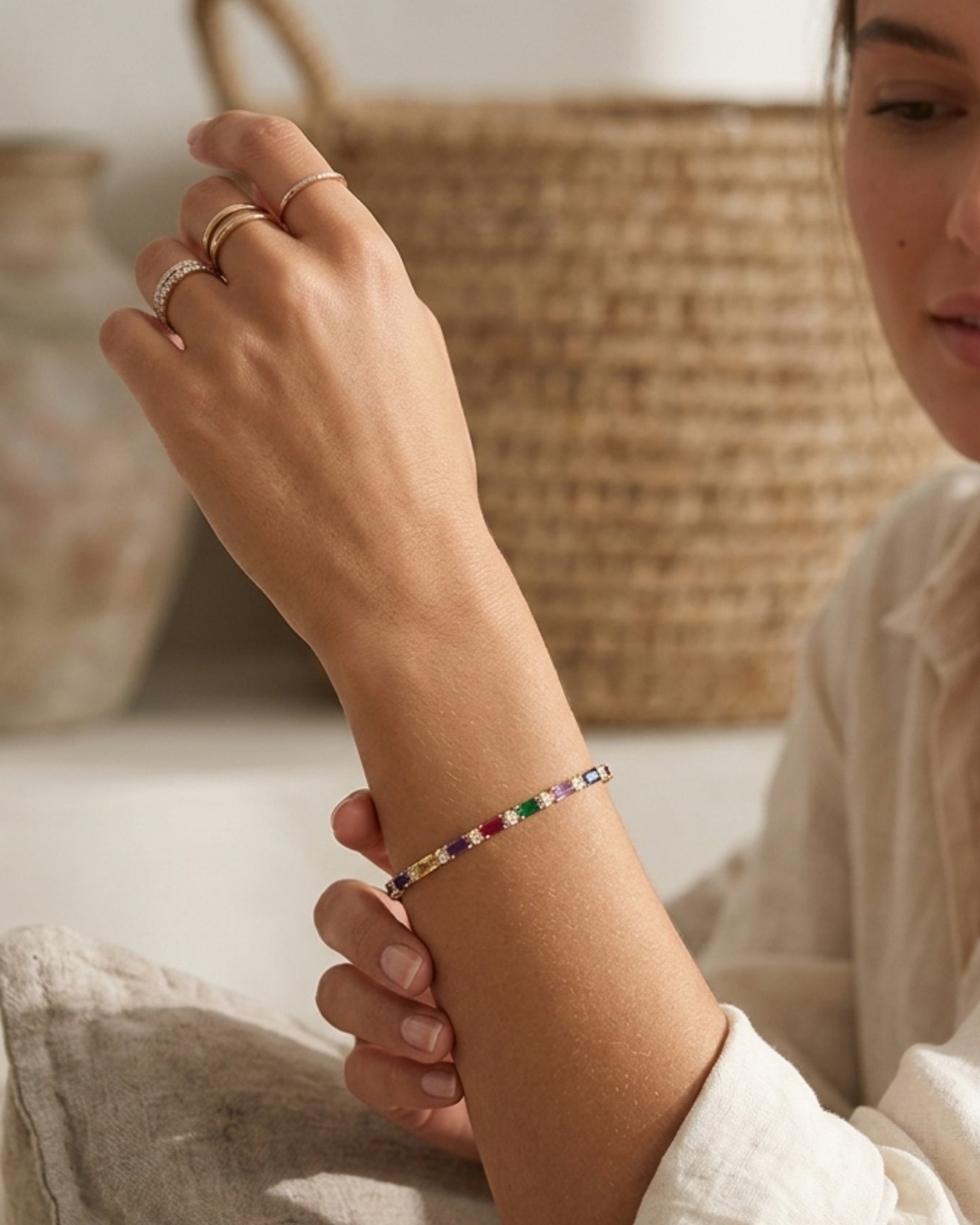 Pulsera de Cristales Multicolor