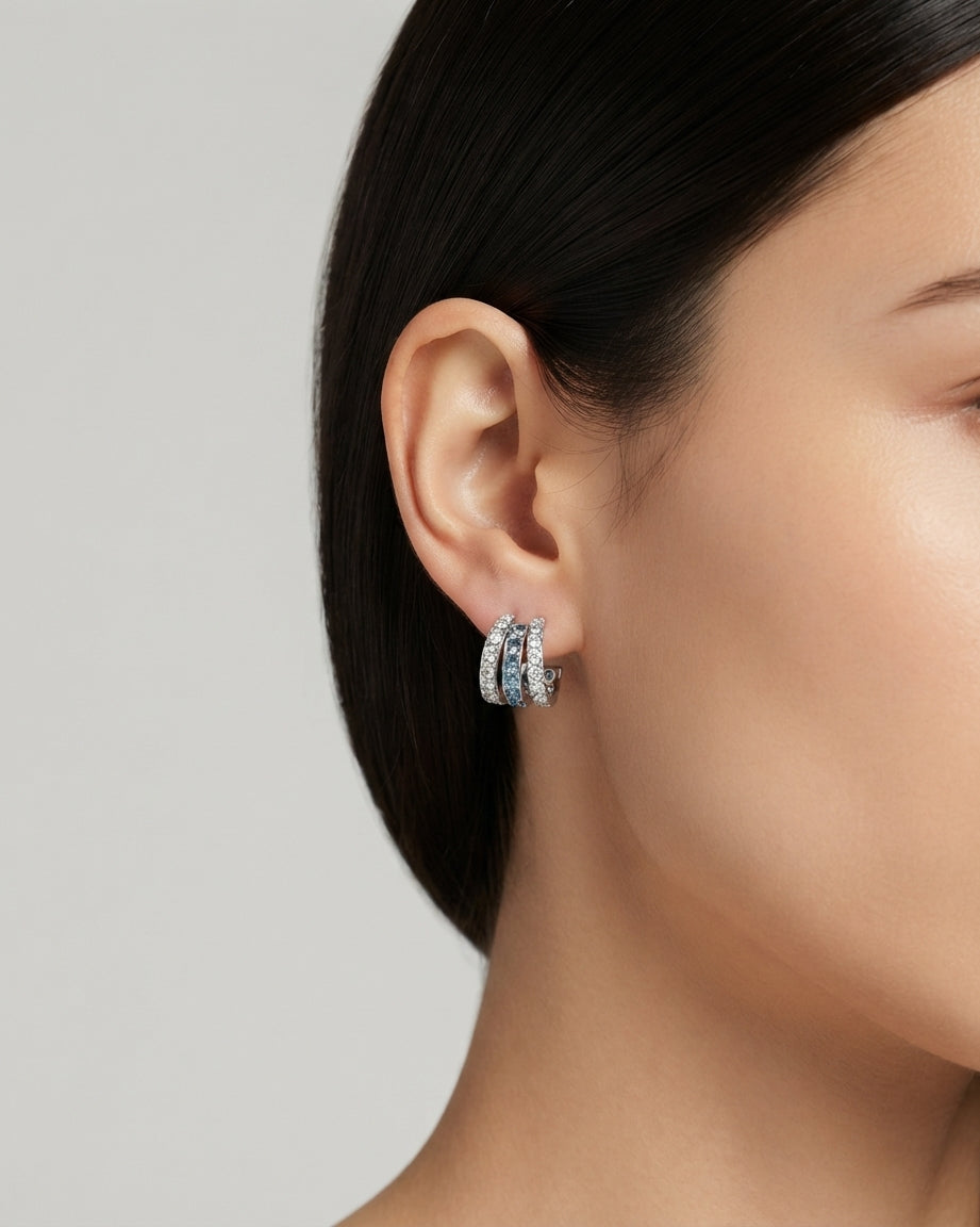 Aretes Trilogía Cromática y Cristal