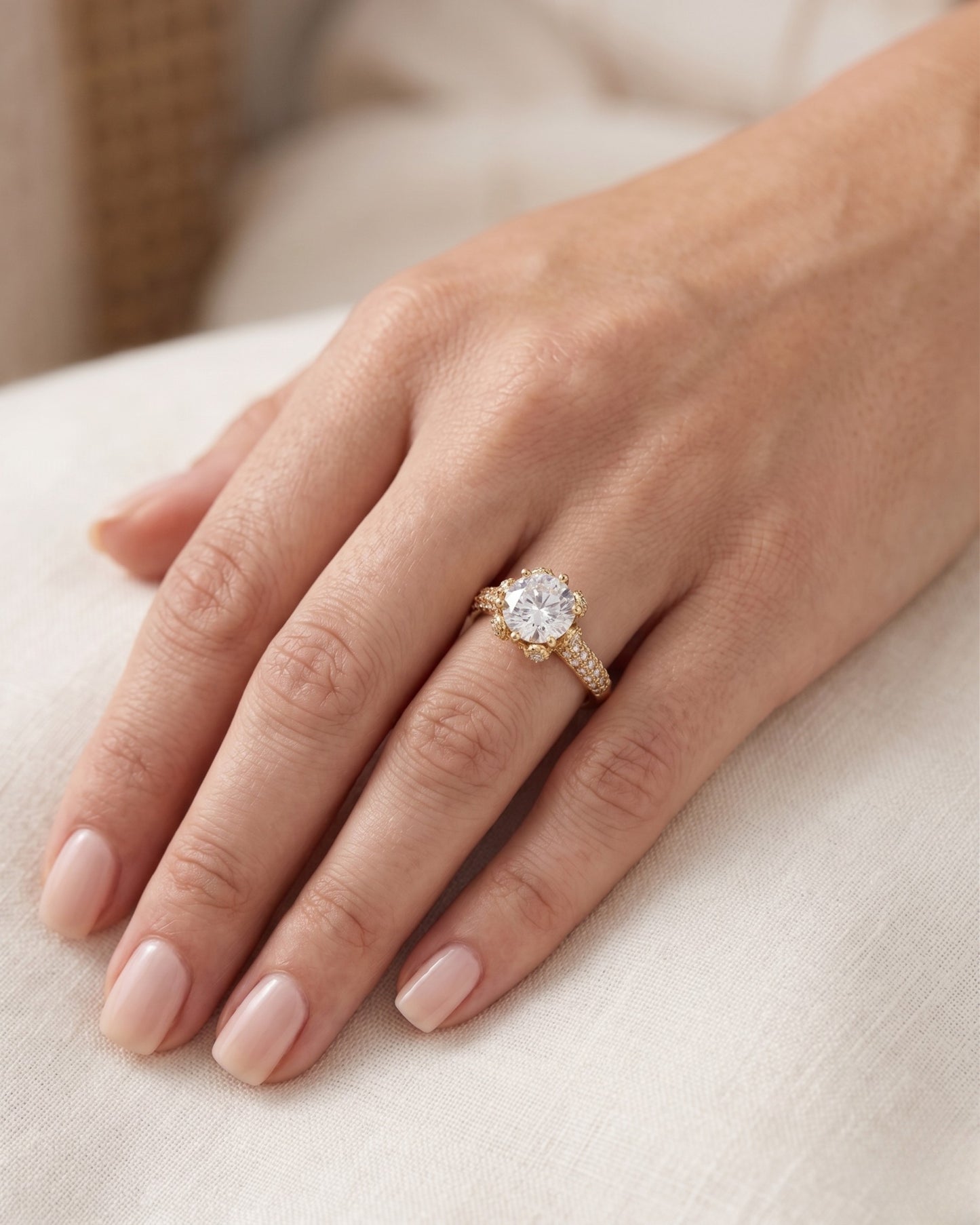Anillo Pavé Solitaire