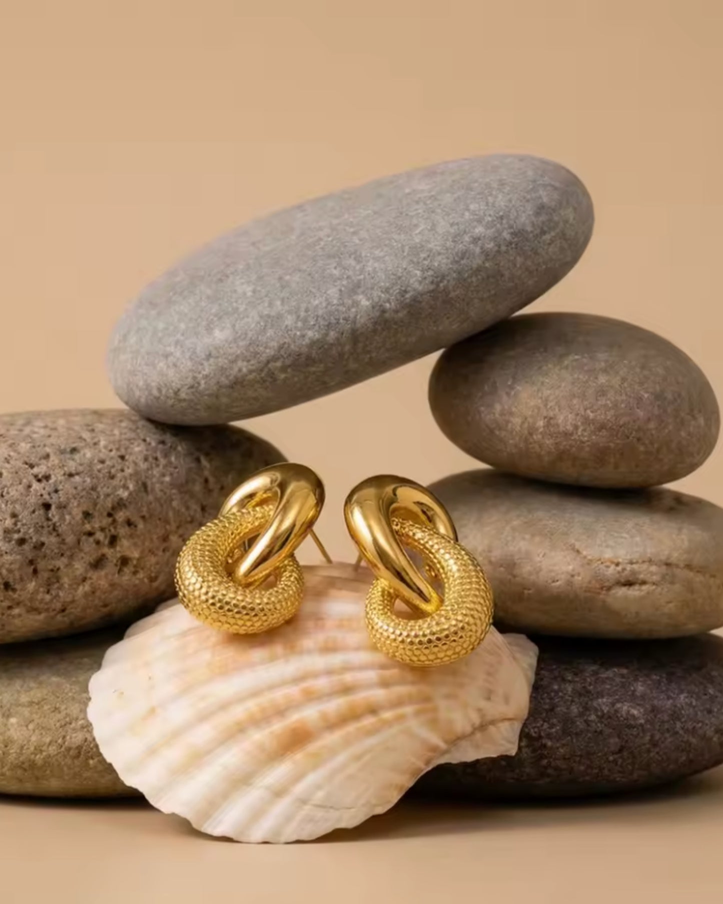 Aretes de Eslabones con textura