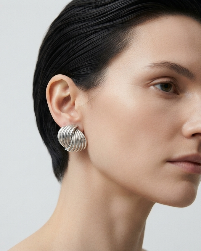 Aretes Espiral Plisado