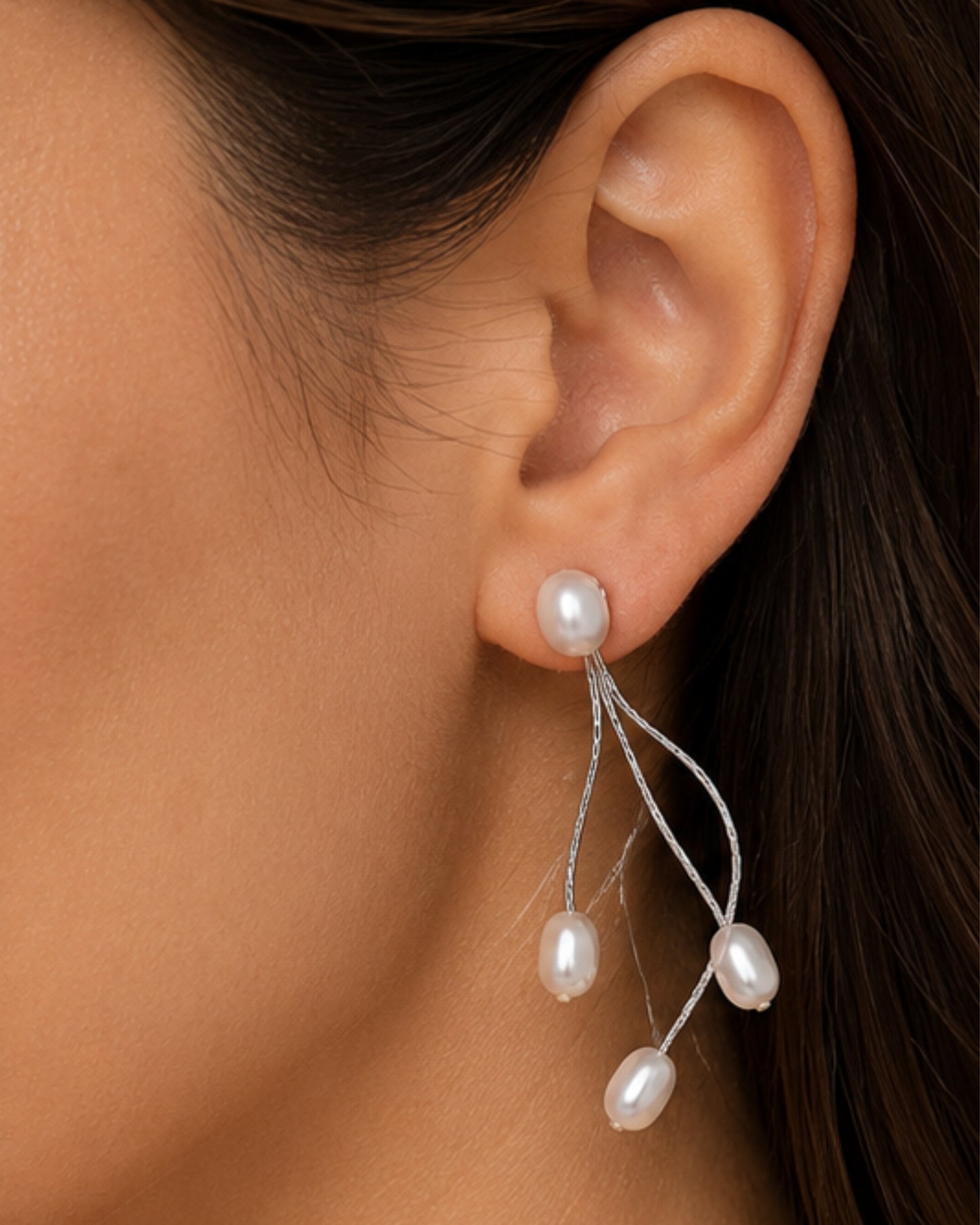 Aretes Cascada de Perlas