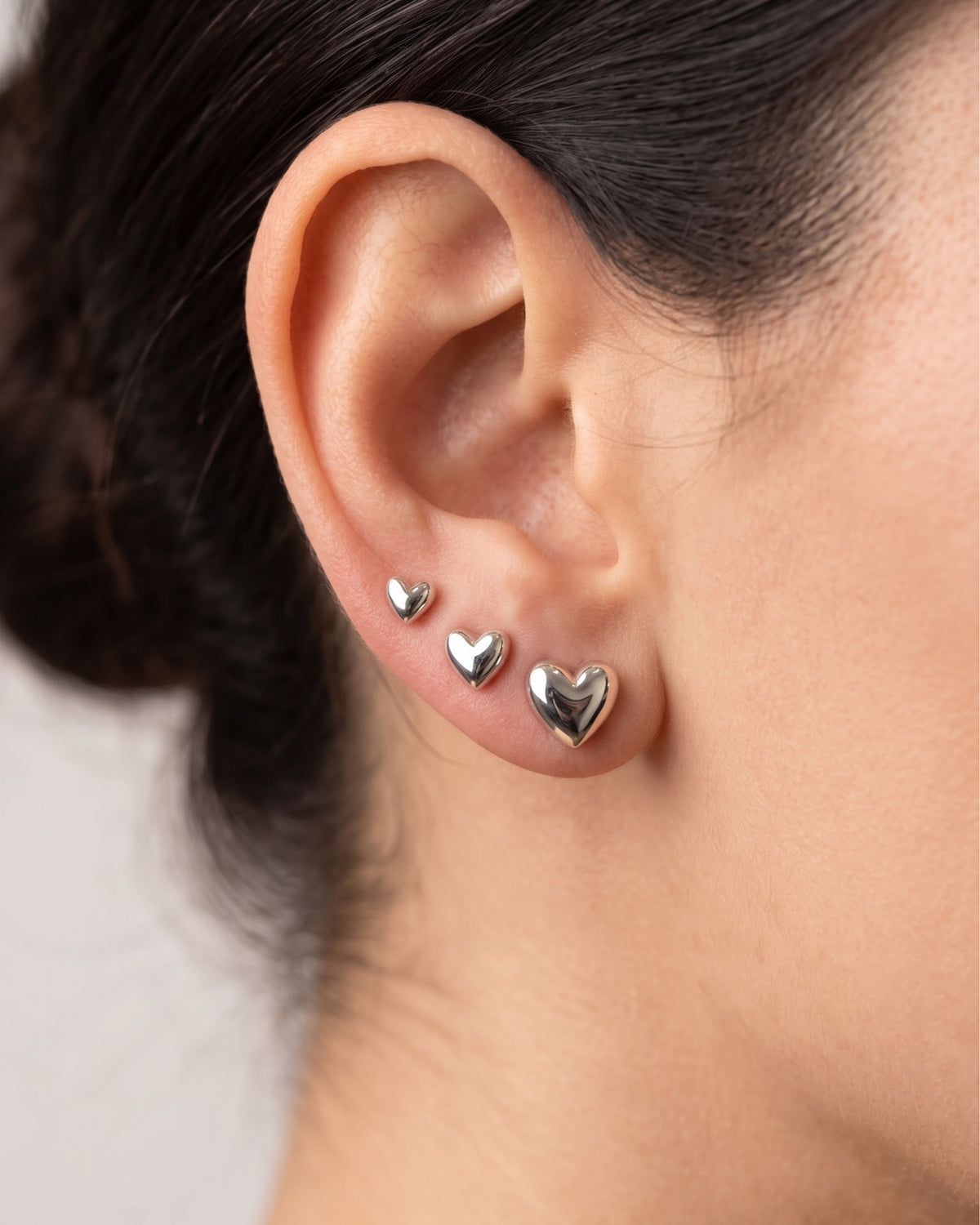 Aretes Corazón Estelar Plateados
