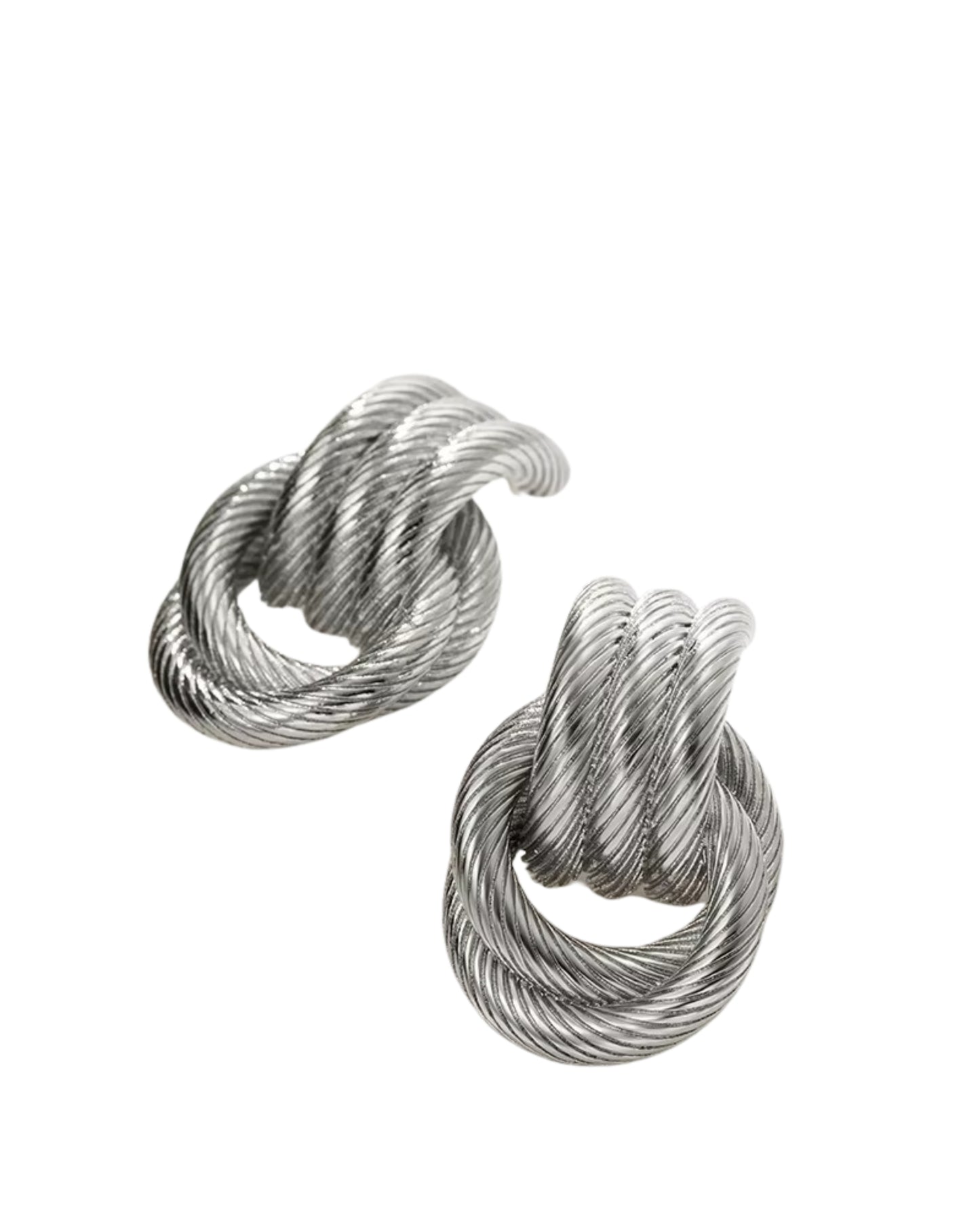 Aretes de eslabon grande, color plateado