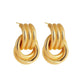 Aretes de eslabon grande dorado