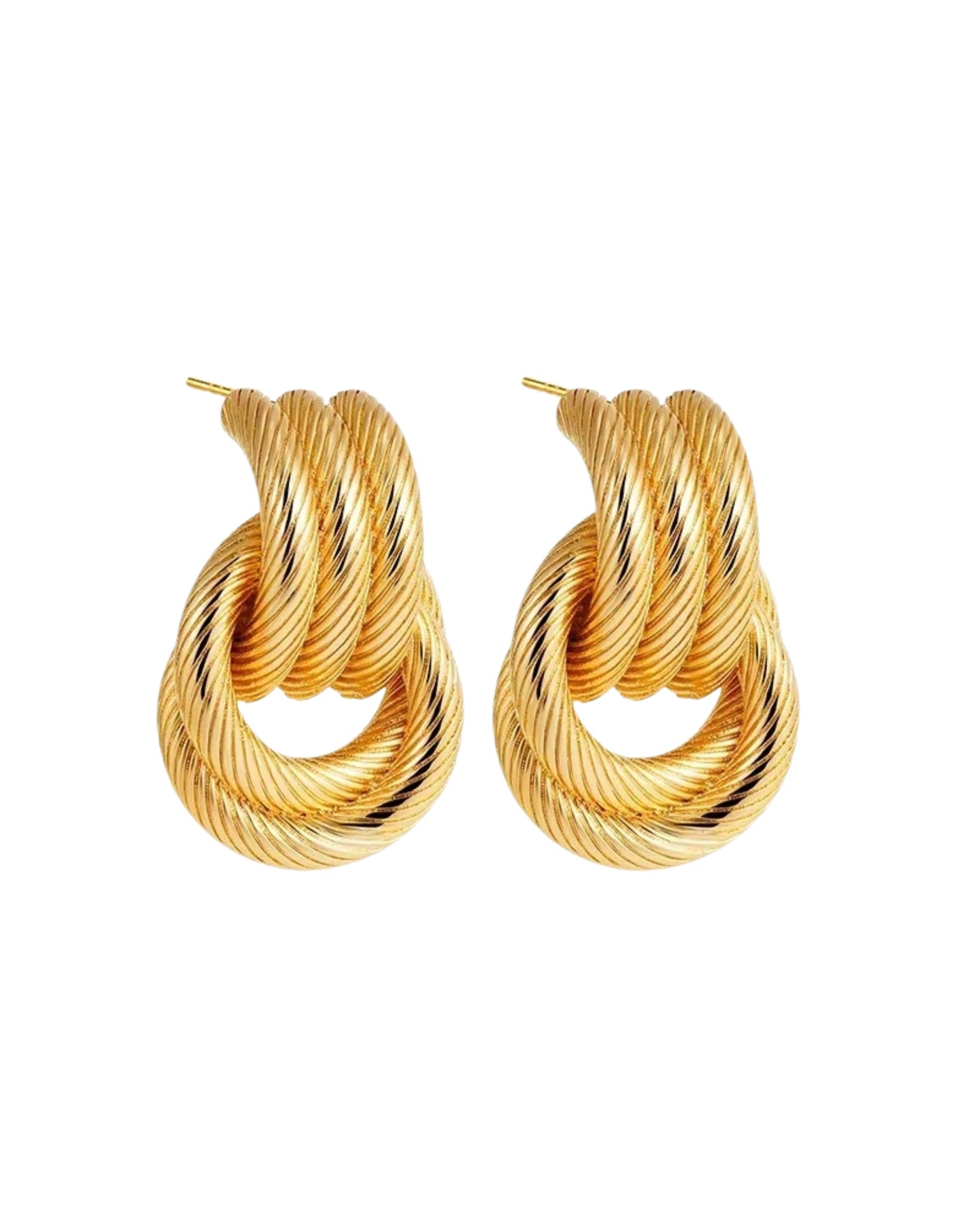 Aretes de eslabon grande dorado
