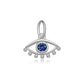Dije mini plateado de ojo turco, con piedra zirconia en color azul.