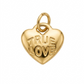 Dije corazón puffy con grabado "True Love" en relieve