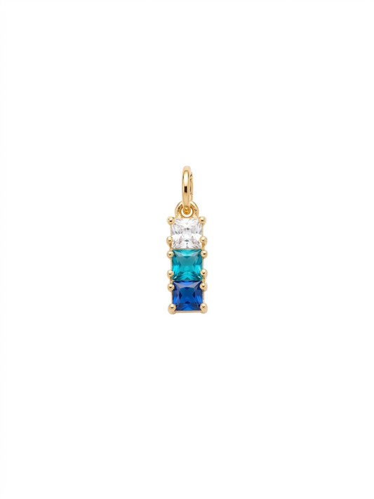 Dije de cristales cuadrados en degradé de azules