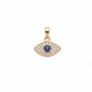 Dije de ojo turco calado con pavé de cristales y centro color azul