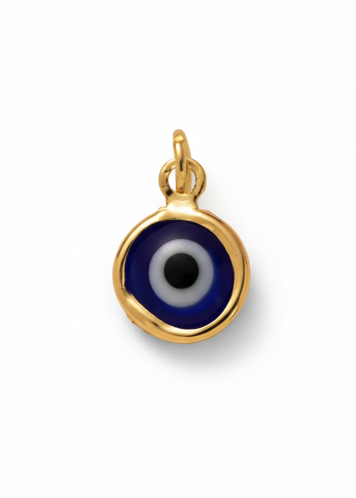 Dije de ojo turco circular en color azul cobalto