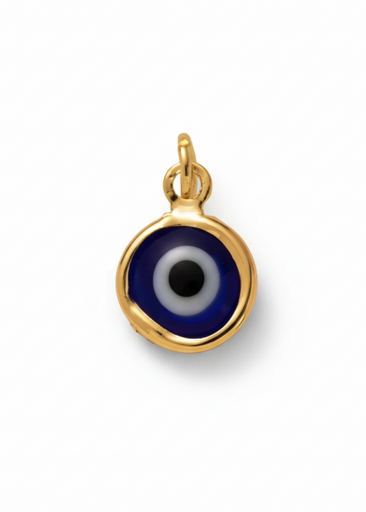 Dije de ojo turco circular en color azul cobalto