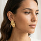 Aretes de hoja dorado en acero inoxidable