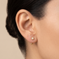 Arete tipo Broquel con Flor de Perla