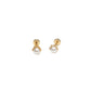 Arete tipo Broquel con Flor de Perla