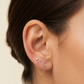 Arete de Broquel con Cadena de Luna y Estrella