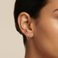 Arete Doble con Trío de Circonias y Cadena Colgante