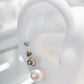 Arete tipo broquel de perla clásica con silueta esférica y brillo nacarado en oro 10k
