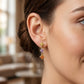 Arete de flores y trébol con piedra circonias en distintos colores