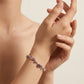 Brazalete de guía floral con cristales en tonos rosados