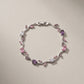 Brazalete de guía floral con cristales en tonos rosados