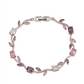 Brazalete de guía floral con cristales en tonos rosados