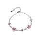 Pulsera Plateada de Flores con Cristales