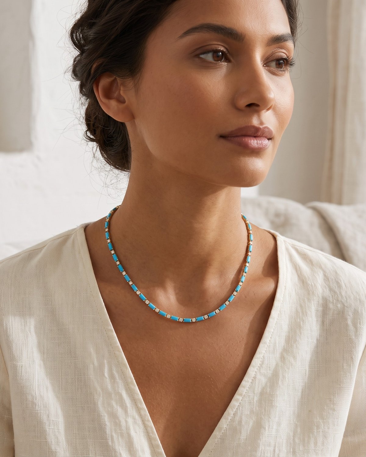 Collar Tennis Turquesa