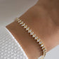 Pulsera Tennis Luz Dorada