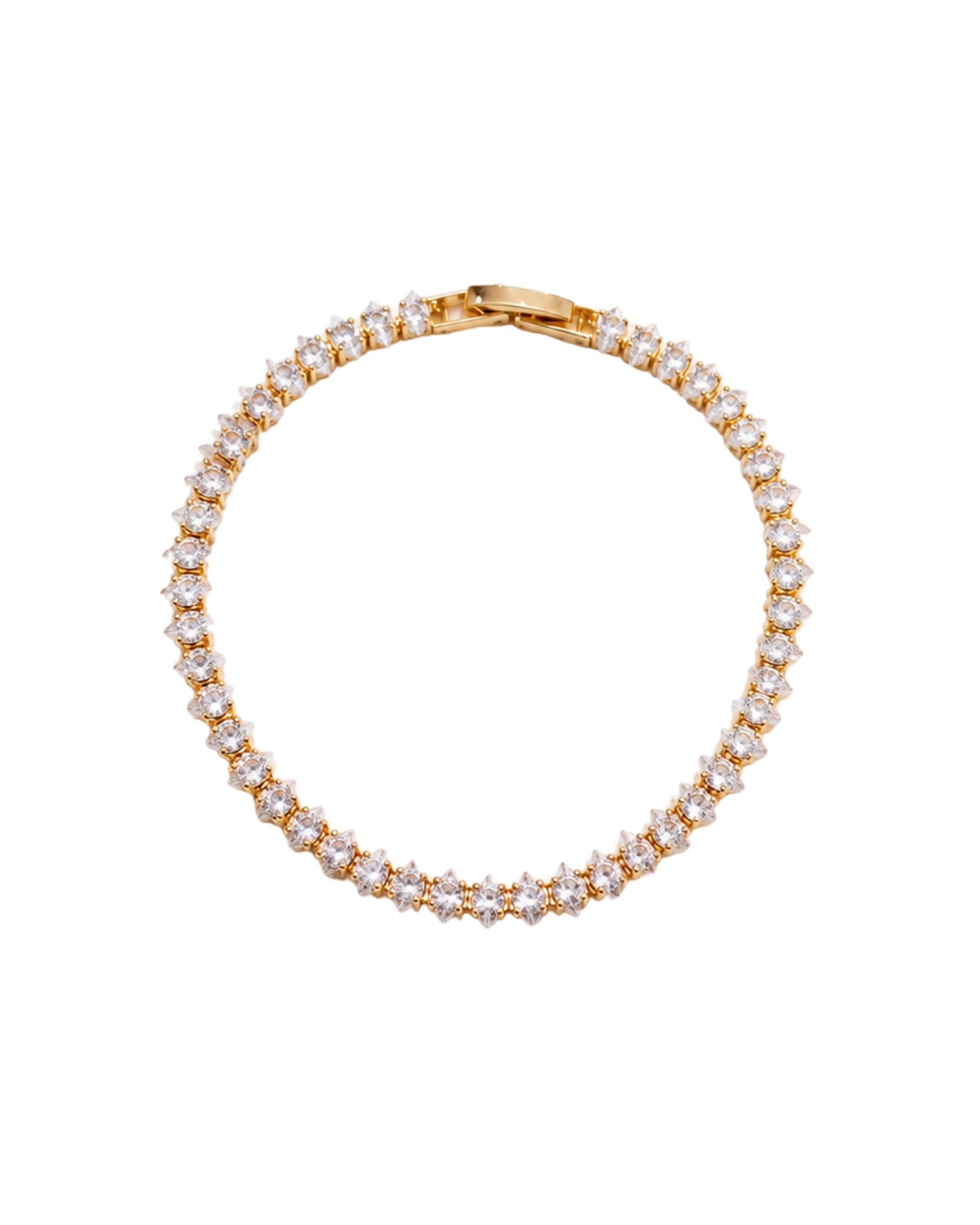 Pulsera Tennis Luz Dorada