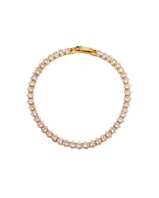 Pulsera Tennis Luz Dorada