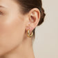 Aretes Argollas Texturizadas Chevron