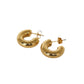 Aretes Argollas Texturizadas Chevron