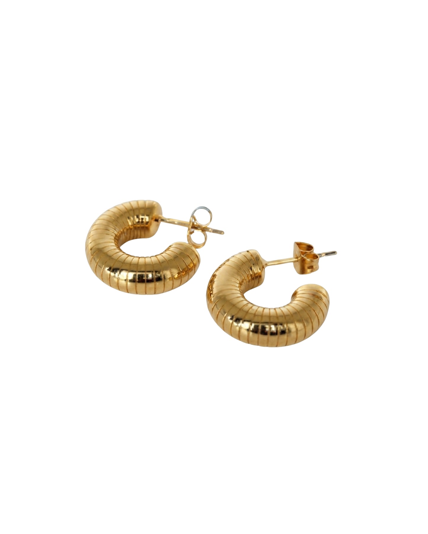 Aretes Argollas Texturizadas Chevron