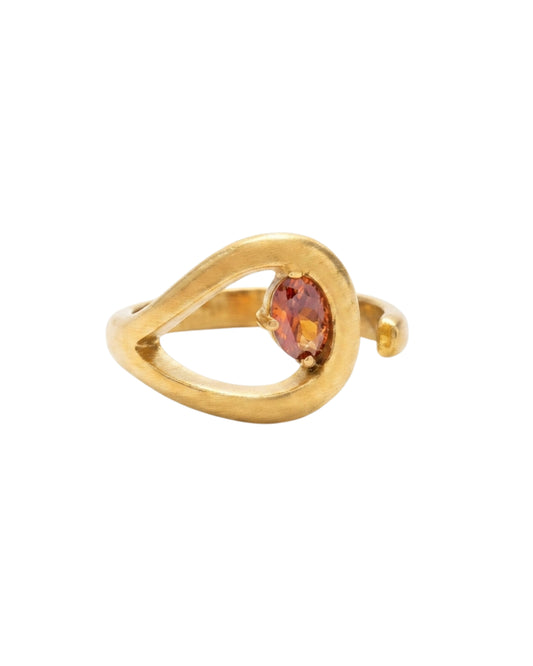 Anillo Orgánico Solstice con Gema Ámbar