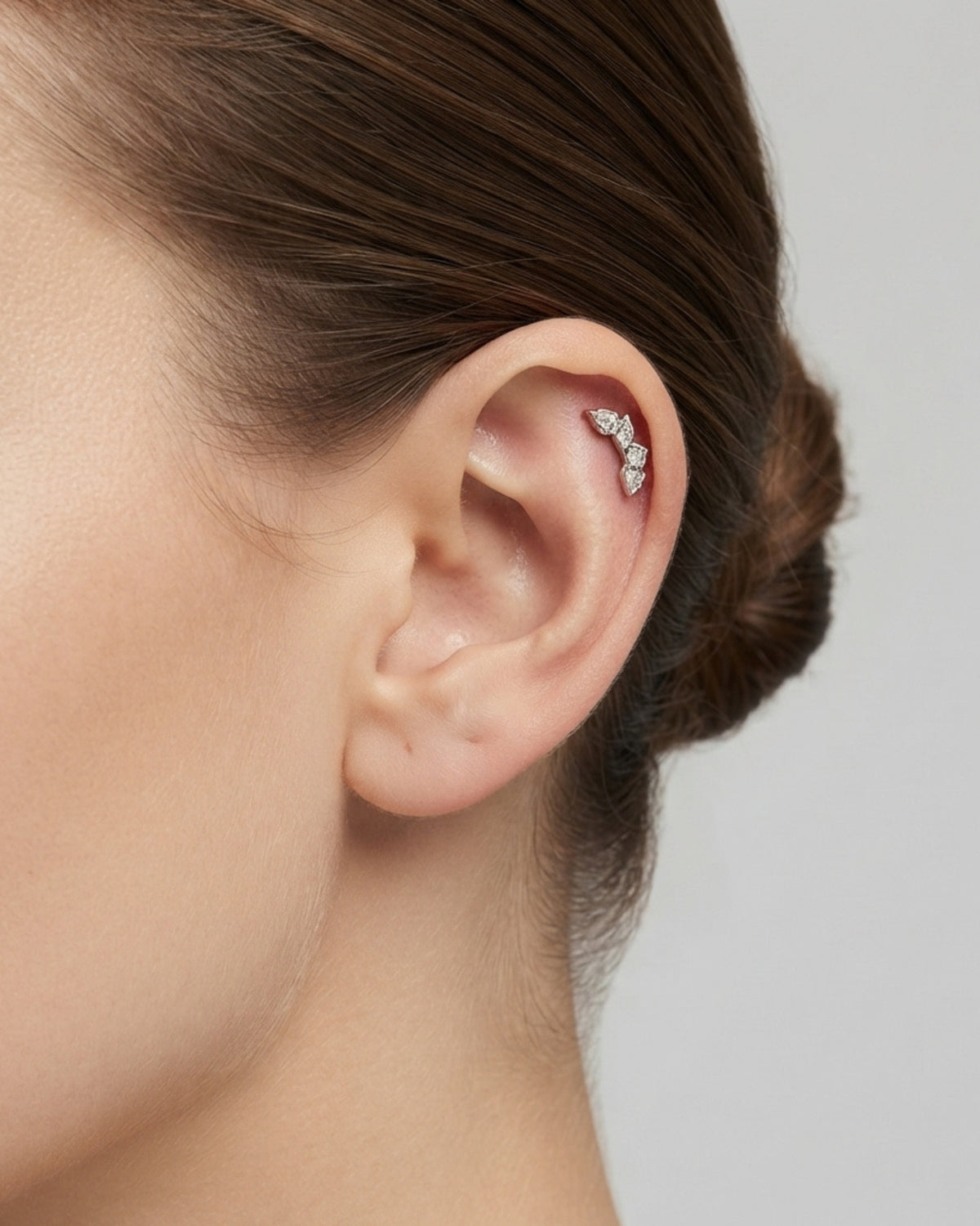 Aretes Curvos Eclipse Plateado