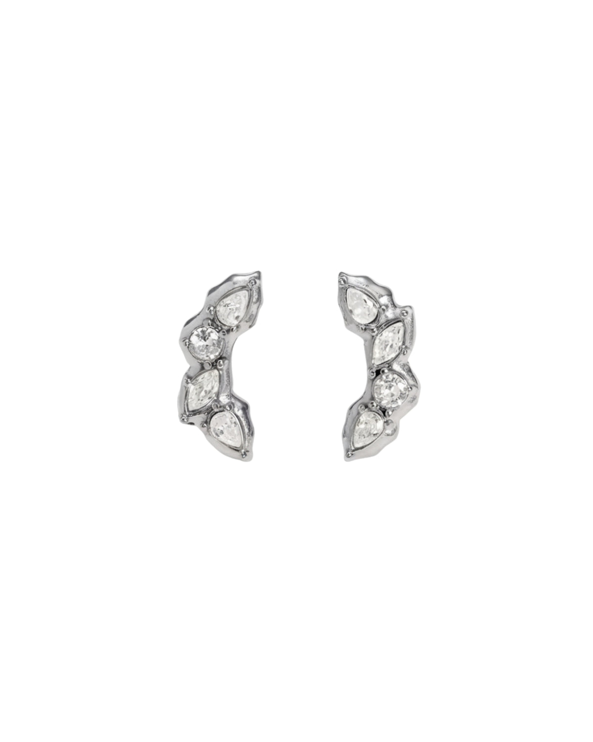 Aretes Curvos Eclipse Plateado