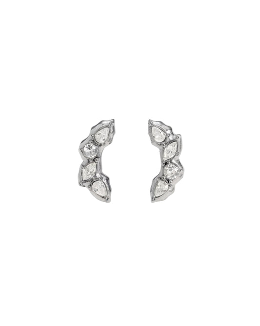 Aretes Curvos Eclipse Plateado