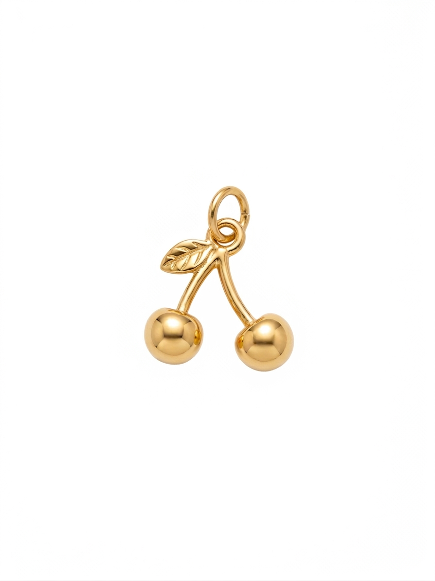 Dije de cerezas dobles en dorado