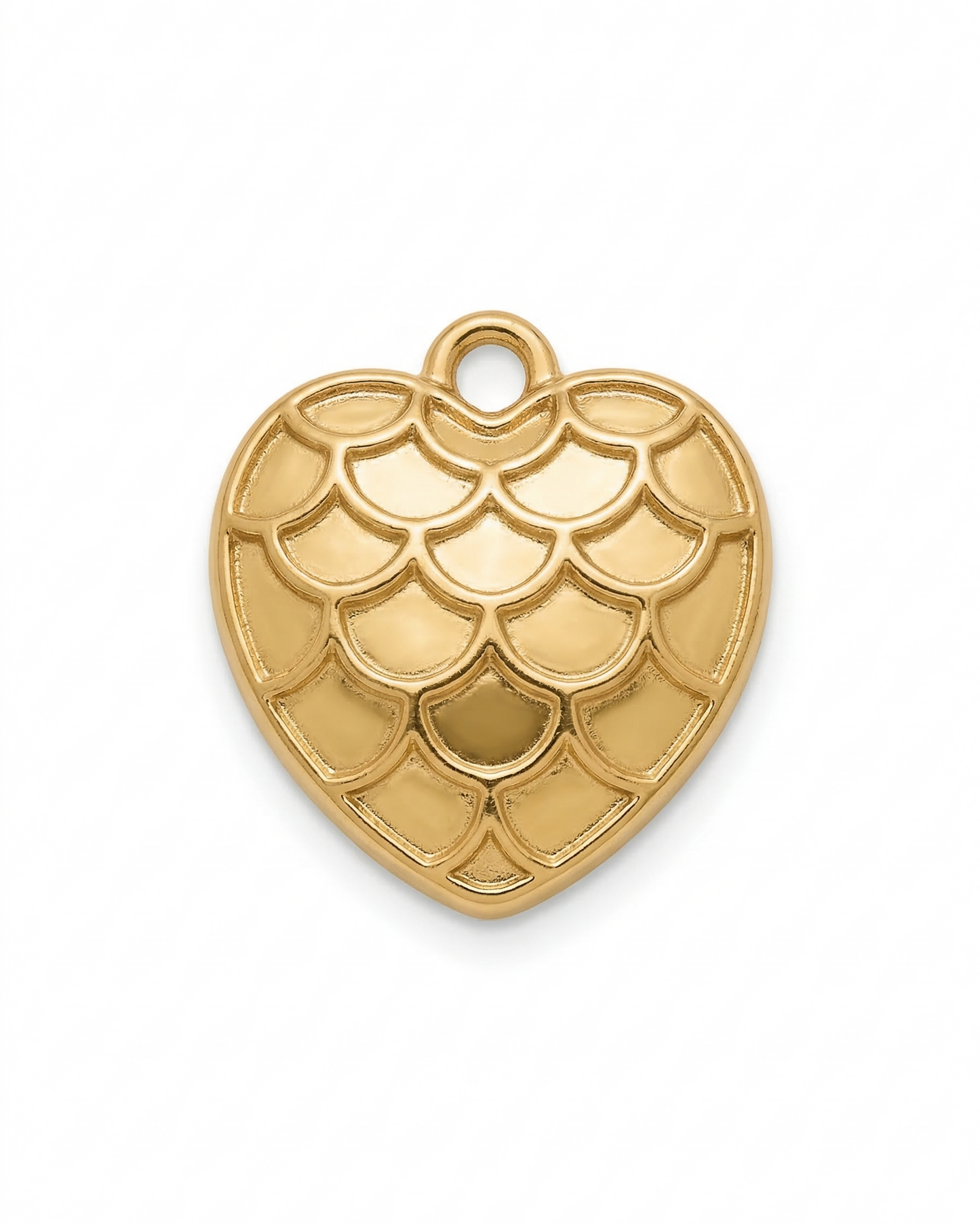Dije corazón "Mermaid Scales" con relieve geometrico
