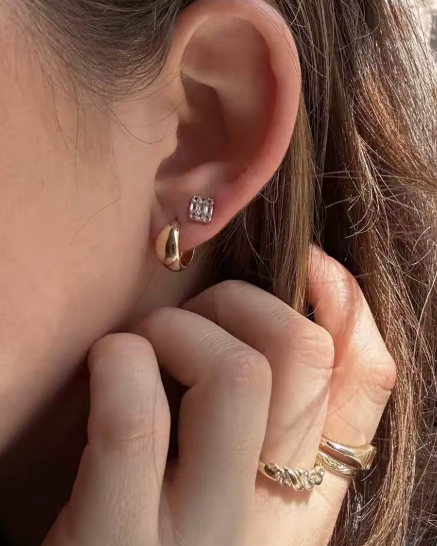Aretes Rectangulares Corte Baguette