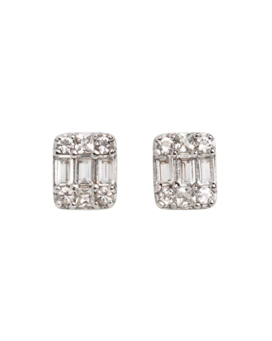 Aretes Rectangulares Corte Baguette