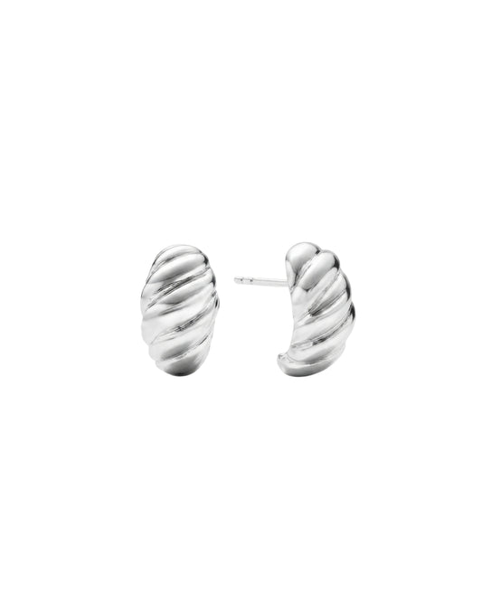 Aretes Plateados Trenzados