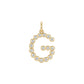 Dije Colgante de Letra "G" con Circonitas en Tono Dorado