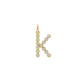 Dije Colgante de Letra "K" con Circonitas en Tono Dorado